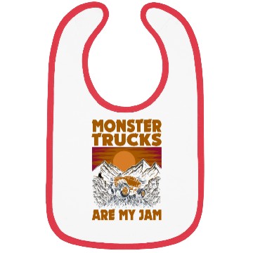 Discover Monster Trucks Are My Jam Vintage Retro Bibs