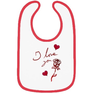 Discover i love you rose heart flowers Bibs