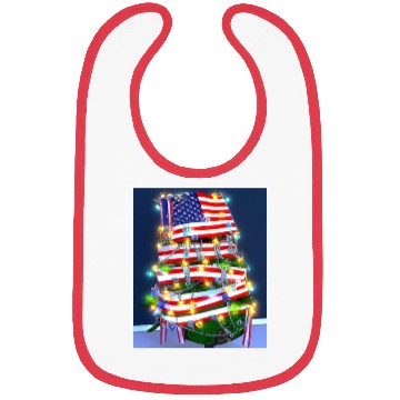 Discover Patriotic Christmas Tree With US Flag Bibs