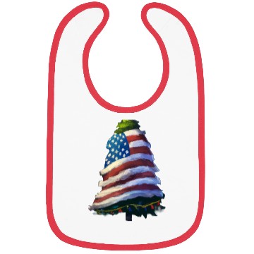 Discover Patriotic Christmas Tree Wrapped In US Flag Bibs