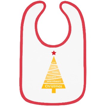 Discover Minimalist Merigold Orange Christmas Pine Bibs