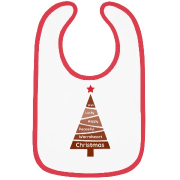 Discover Minimalist Brick Red Christmas Pine Bibs