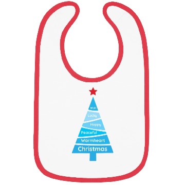 Discover Minimalist Light Blue Christmas Pine Bibs
