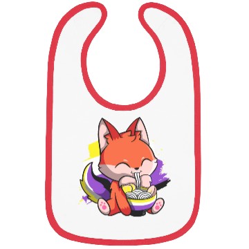 Discover Nonbinary Pride Kawaii Fox Ramen Noodles Non Binar Bibs