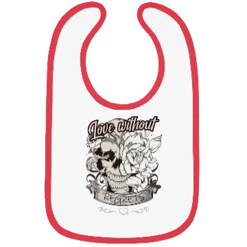 Discover Love With No Regrets Skull With Roses Gift Bibs