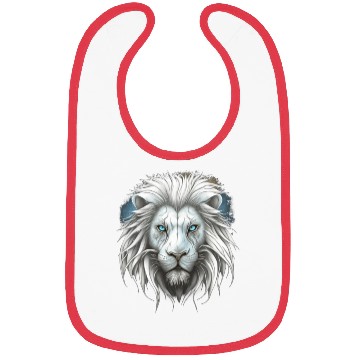 Discover Lion, White Lion Bibs