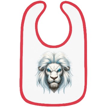 Discover Lion, White Lion Bibs