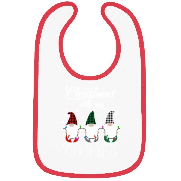 Discover Gnome Family Christmas for Women Men Buffalo Plaid Bibs