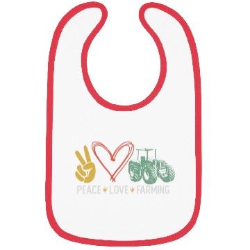 Discover Farming Farmer Girl Tractor Peace Bibs