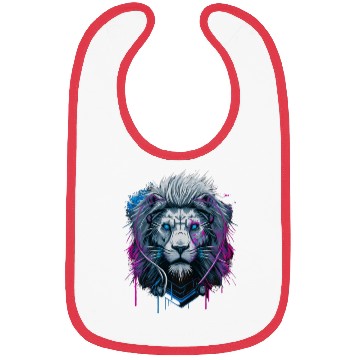 Discover Lion, White Lion, abstract Bibs