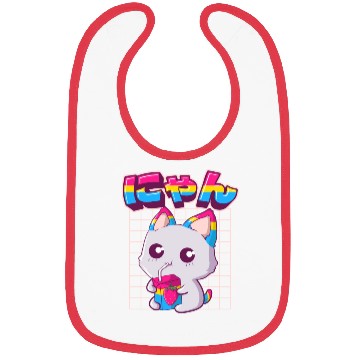 Discover Pansexual Pride Kawaii Cat Strawberry Milk Pansexu Bibs