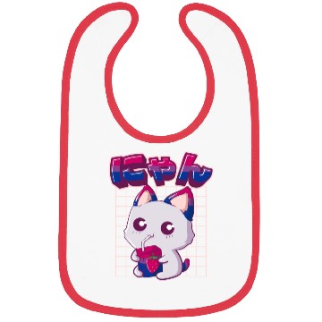 Discover Bisexual Pride Bi Kawaii Cat Strawberry Milk Bisex Bibs