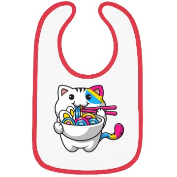 Discover Pansexual Pride Kawaii Cat Ramen Noodles Pansexual Bibs
