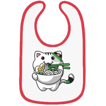 Discover Demiromantic Pride Kawaii Cat Ramen Noodles Bibs