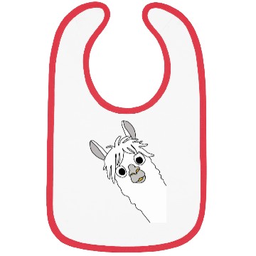 Discover Laughing alpaca comic lama in white with big eyes Bibs