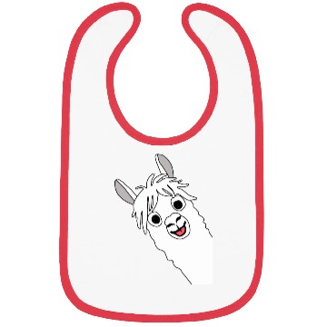 Discover Laughing alpaca comic lama in white with big eyes Bibs