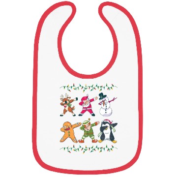 Discover Dabbing Reindeer Santa Snowman Bibs