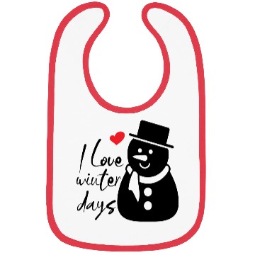 Discover I Love Winter, Snow, Cold And Snowman Bibs