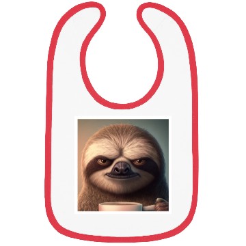 Discover 3d Sloth grumpy Coffee I hate people good morning Bibs