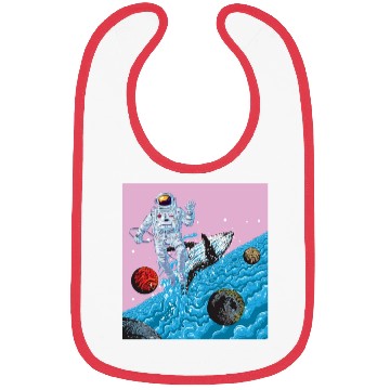 Discover Astronaut in a ocean world full of whales fantasy Bibs