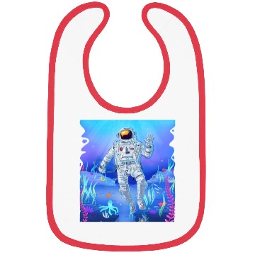 Discover Ocean lover astronaut fantasy design Bibs