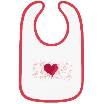 Discover dots pattern i love you heart Bibs