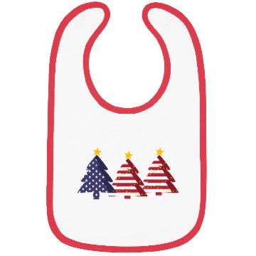 Discover Christmas Tree American Flag Patriot Bibs