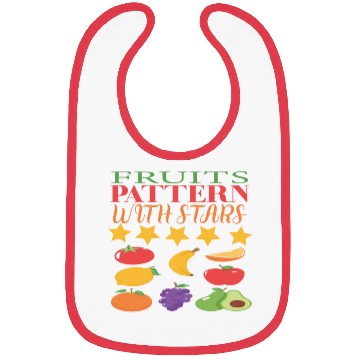 Discover FRUITS PATTERN WITH STARS Bibs