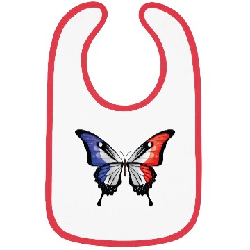 Discover France Swallowtail Butterfly Flag Bibs