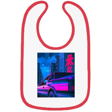 Discover Vaporwave Car Synthwave City Bibs
