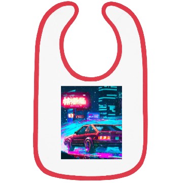 Discover Vaporwave Car Synthwave City Bibs