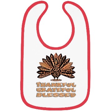 Discover Thankful grateful blessed leopard Bibs