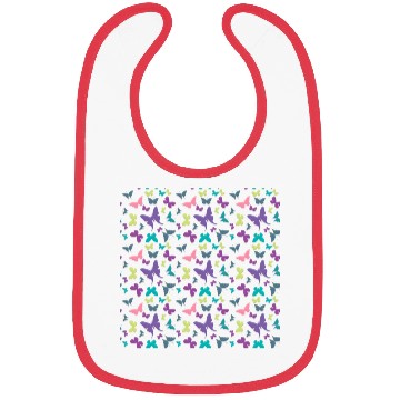 Discover Butterflies Pastel Purple Pink Green Pattern Bibs