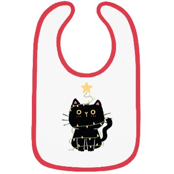 Discover Funny Cat Christmas Bibs,Meow Christmas