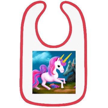 Discover White Unicorn in pastel colors Bibs