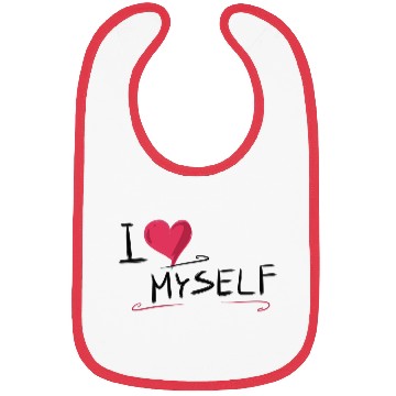 Discover i love me heart text saying Bibs