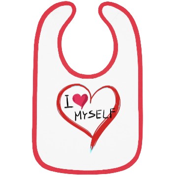 Discover i love me heart text icon shape Bibs