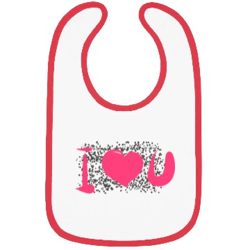 Discover heart pattern dots i love you Bibs