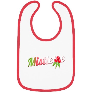 Discover Green Red White Mistletoe Logo For Christmas Bibs