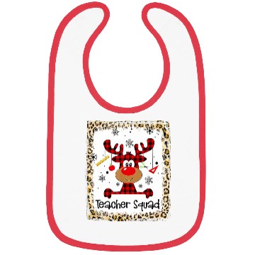 Discover Bleached Teacher Squad Reindeer Funny Christmas Bibs
