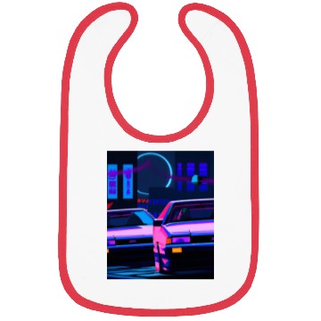 Discover Vaporwave Car Synthwave City Bibs