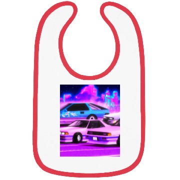Discover Vaporwave Car Synthwave City Bibs