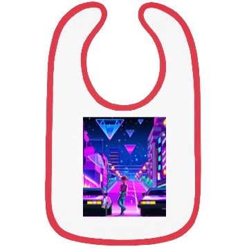 Discover Vaporwave Car Synthwave Girl Bibs