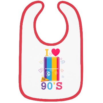 Discover 1990's 90s I Heart Nineties I Love the 90's Old Bibs