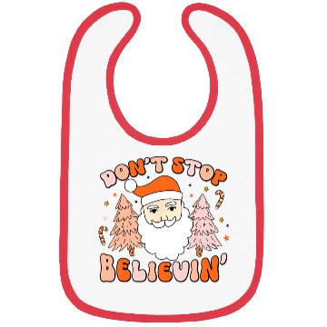 Discover Retro Groovy Don't Stop Believin' Christmas Cute Bibs