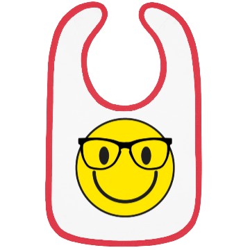 Discover Nerd Smile Face Emoticon Eyeglasses Nerd Smiley Bibs