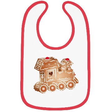 Discover decorated gingerbread locomotive for Christmas Bibs