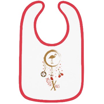 Discover Winter dreamcatcher Christmas Flamingo Bibs