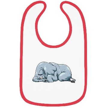 Discover Cute Sleeping Elephant for a Elephant Lover Bibs