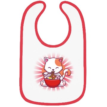 Discover Cat Eating Ramen Bibs